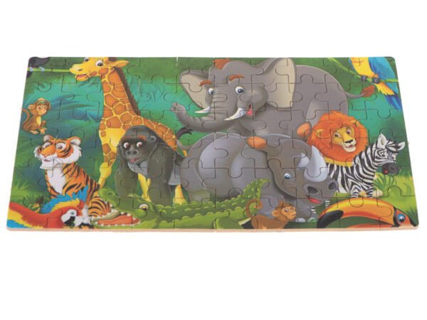 Puzzle-drewniane-bajkowe-w-puszce-slon-60el-103353 Medinė dėlionė Dramblys (60 dalių)