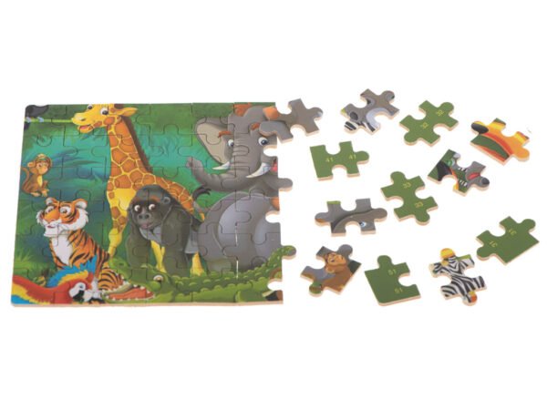 Puzzle-drewniane-bajkowe-w-puszce-slon-60el-103354 Medinė dėlionė Dramblys (60 dalių)