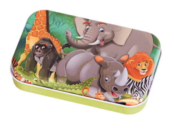 Puzzle-drewniane-bajkowe-w-puszce-slon-60el-103356 Medinė dėlionė Dramblys (60 dalių)