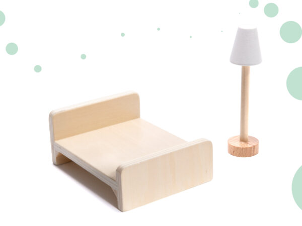 KX6201 Domek dla lalek MDF drewniany z akcesoriami LED 80cm czar Medinis lėlių namelis su LED apšvietimu LULILO