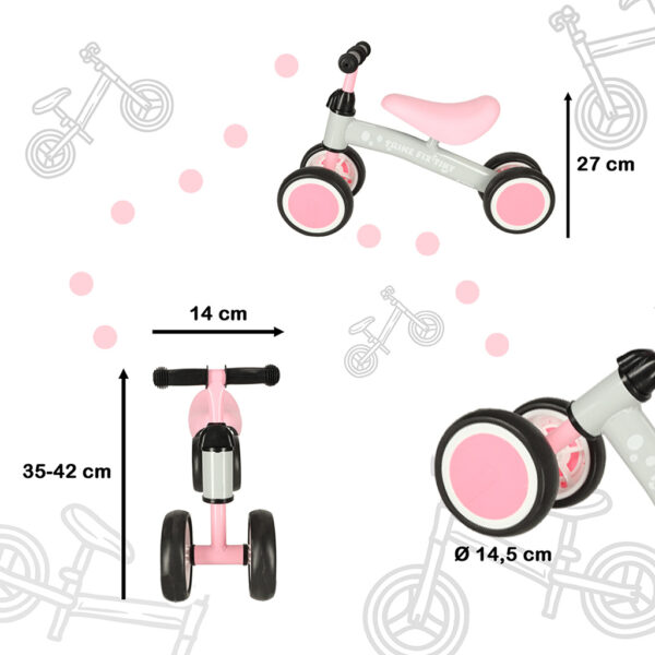 Rowerek-Trike-Fix-Tiny-czterokolowy-biegowy-rozowy-133798 Pirmieji balansiniai dviratukai