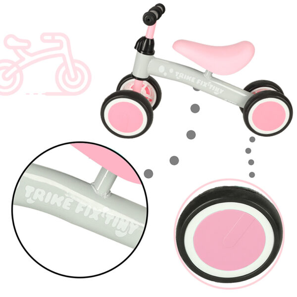 Rowerek-Trike-Fix-Tiny-czterokolowy-biegowy-rozowy-133799 Pirmieji balansiniai dviratukai