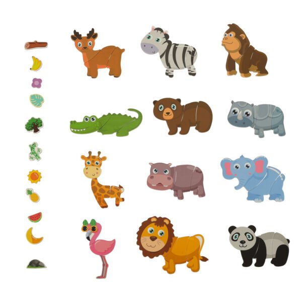 Magnetic-puzzle-animals-safari-47el-146175 Magnetinė dėlionė dėžutėje Gyvūnai