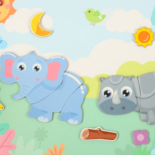 Magnetic-puzzle-animals-safari-47el-146176 Magnetinė dėlionė dėžutėje Gyvūnai