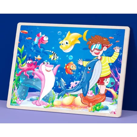 puzzle-drewniane-pod-woda-jhtoy-991 (1) Medinė dėlionė Povandeninis pasaulis (60 dalių)