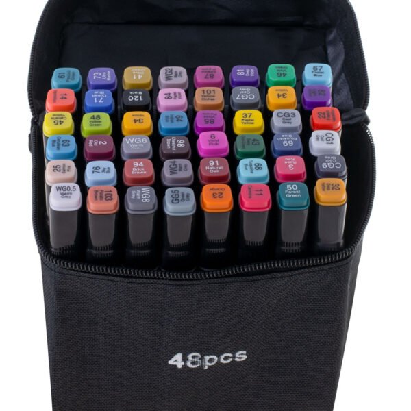 Markery-dwustronne-alkoholowe-w-etui-48-podstawka-107634(2) Dvipusiai markeriai (48 vnt.)