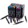 Markery-dwustronne-alkoholowe-w-etui-80-podstawka-107651(1) Dvipusiai markeriai (80 vnt.)