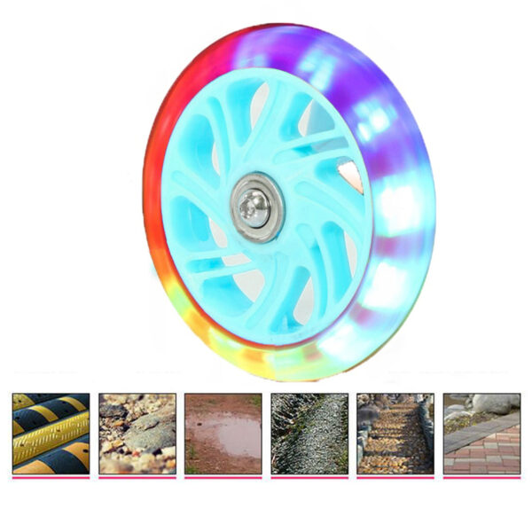 Paspirtukas su LED ratukais (mėtinės spalvos)