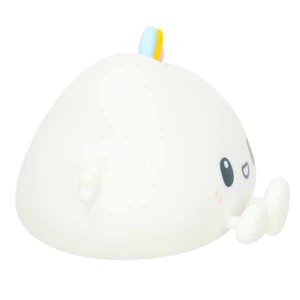 Lampka-nocna-dla-dzieci-silikonowa-na-baterie-biala-RGB-chmurka-155697 Silikoninė lempa vaikams Debesėlis