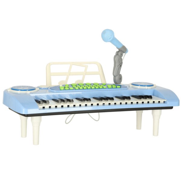 Keyboard-dla-dzieci-pianinko-interaktywne-organki-37-klawiszy-mikrofon-statyw-niebieskie-173058 Interaktyvus mėlynas pianinas su mikrofonu