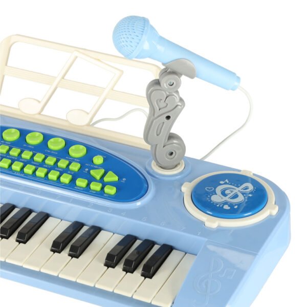 Keyboard-dla-dzieci-pianinko-interaktywne-organki-37-klawiszy-mikrofon-statyw-niebieskie-173066 Interaktyvus mėlynas pianinas su mikrofonu