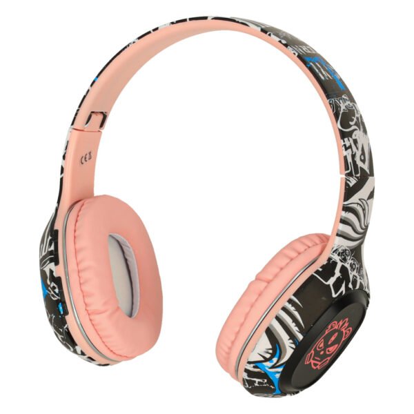 Sluchawki-bezprzewodowe-nauszne-Bluetooth-Gaming-Sport-rozowe-174155 Belaidės ausinės su apšvietimu