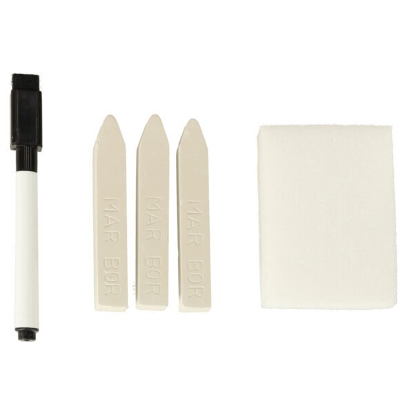 Tablica-kredowa-suchoscieralna-magnetyczna-dwustronna-literki-kreda-gabka-marker-84-x-43-x-50-cm-150580 Medinė magnetinė dvipusė piešimo lenta su priedais