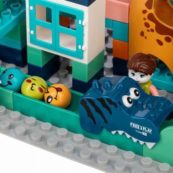 Konstruktorius - rutuliukų trasa su gyvūnais