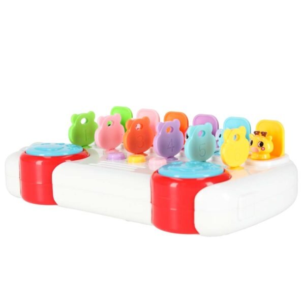 Muzikinis edukacinis autobusas su raktais ir iššokančiais gyvūnėliais