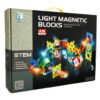Magnetinių kaladėlių rinkinys su šviečiančiais elementais (49 dalių)