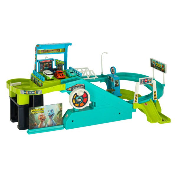 Automobilių trasa su vairu ir liftu