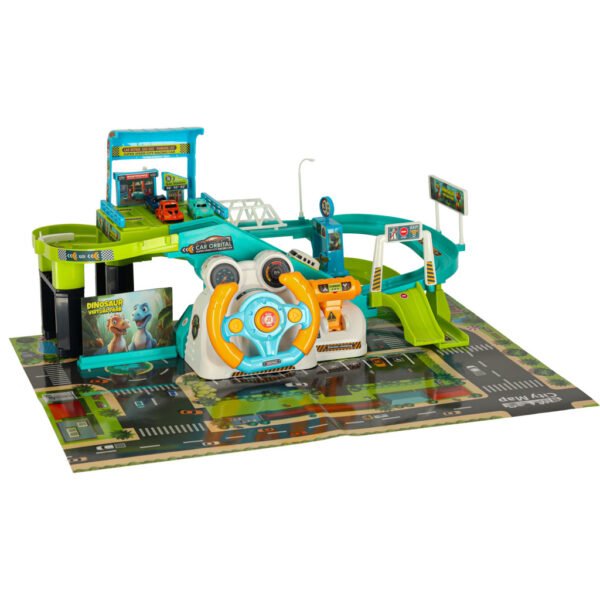 Automobilių trasa su vairu ir liftu