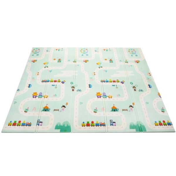 Dvipusis sulankstomas putplasčio kilimėlis Pandos/gatvės (200x180x1cm)