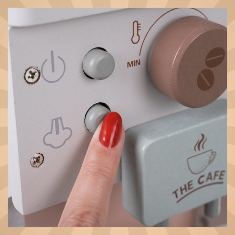 Medinis kavos aparatas su priedais