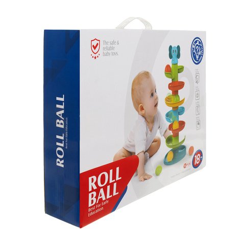 Spalvotų kamuoliukų bokštas - trasa