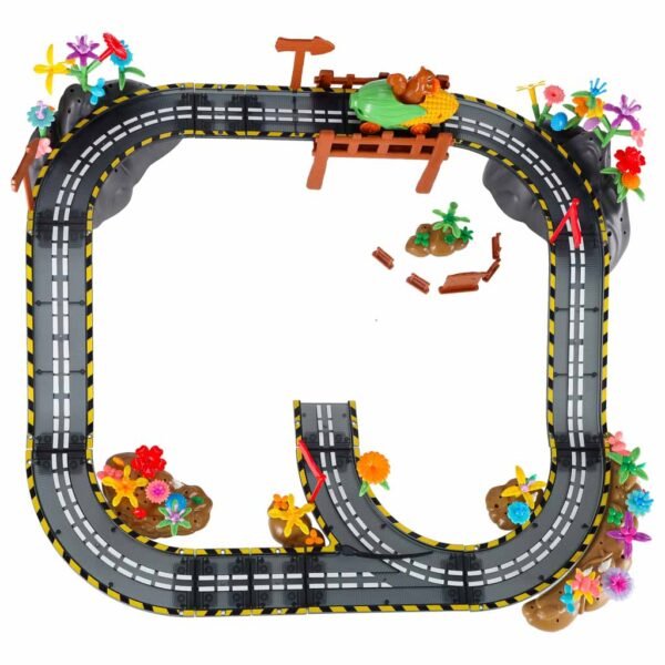 Magnetinė lenktynių trasa su automobiliu (153 dalys)