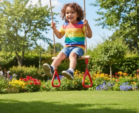 Vaikiškos sūpynės ir gimnastikos trapecija (2in1)