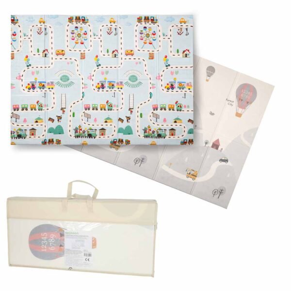 Sulankstomas dvipusis putplasčio kilimėlis Gatvės/oro balionai (200x150x1cm)