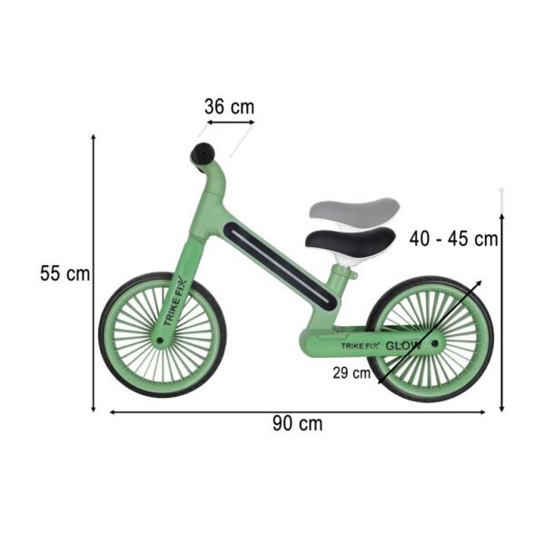 Šviečiantis balansinis dviratukas (žalios spalvos)