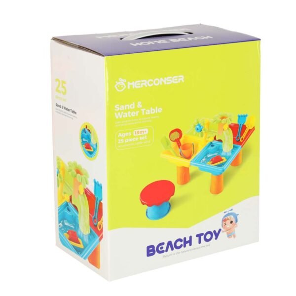 Vandens ir smėlio staliukas su fontanu ir priedais