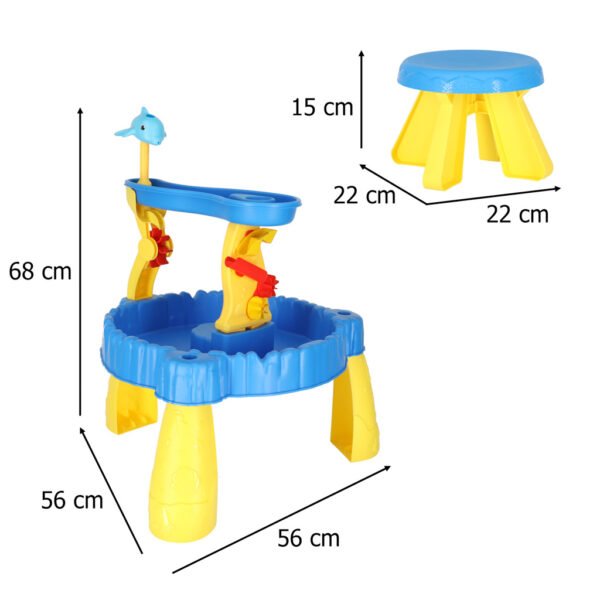 Vandens žaidimų staliukas su smėlio zona ir fontanu