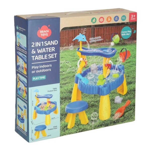 Vandens žaidimų staliukas su smėlio zona ir fontanu