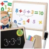 Medinė magnetinė dvipusė piešimo lenta su priedais