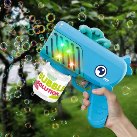 Muilo burbulų pistoletas Banginis su šviesos efektais