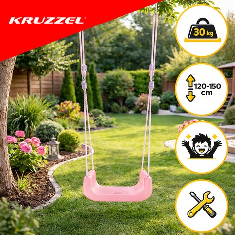 Sūpynės vaikams 3in1 (su rožine spalva)