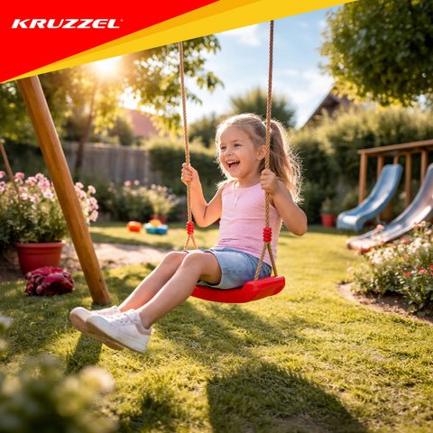 Vaikiškos platikinės sūpynės (raudonos spalvos)