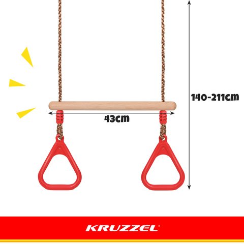Vaikiškos sūpynės ir gimnastikos trapecija (2in1)