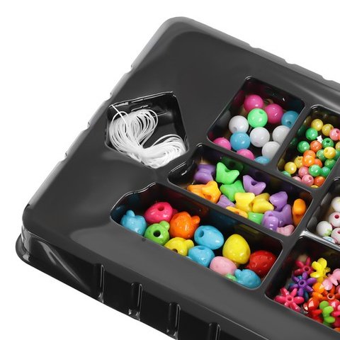 Vaikiškas papuošalų kūrimo rinkinys - karoliukai apyrankėms ir vėriniams