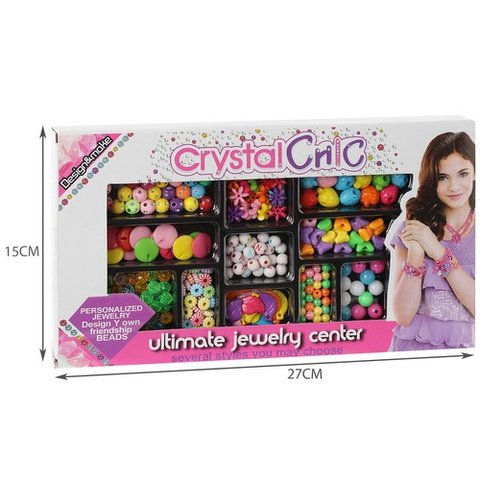 Vaikiškas papuošalų kūrimo rinkinys - karoliukai apyrankėms ir vėriniams