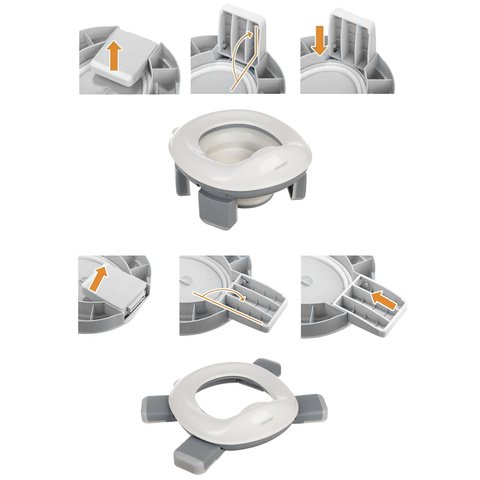 Sulankstomas naktipuodis (du viename, pilkos spalvos)