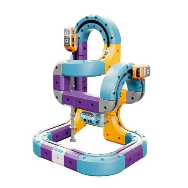 Magnetinis konstruktorius - lenktynių trasa su automobiliais, 127 dalys