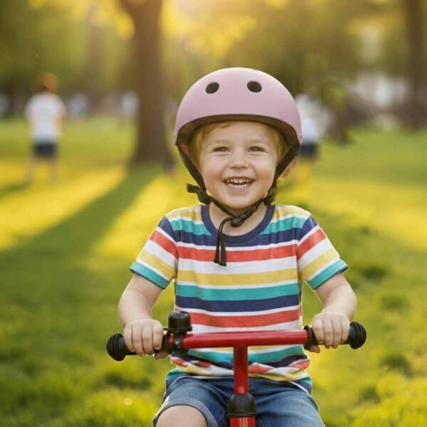 Kask-rowerowy-dla-dziecka-Trike-Fix-dzieciecy-regulowany-LED-M-55-58cm-fioletowy-182124 Vaikiškas dviračio šalmas su LED (violetinė spalva, M 55-58cm)