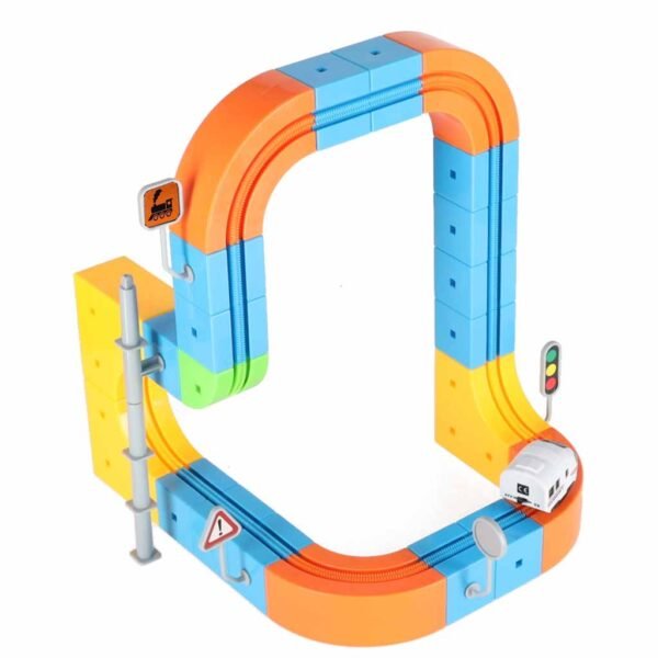 Magnetinis konstruktorius - lenktynių trasa su automobiliu, 65 dalys