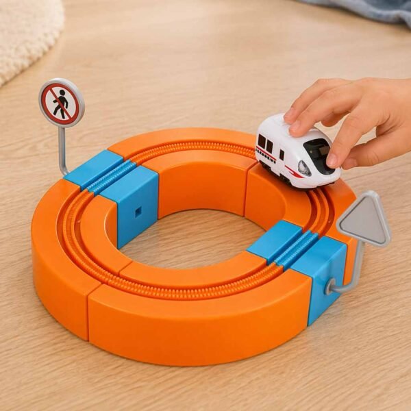 Magnetinis konstruktorius - lenktynių trasa su automobiliu, 65 dalys