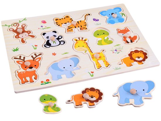 Medinė dėlionė su gyvūnais