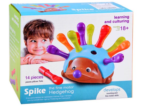 Edukacinis ežiukas su spalvotais spygliukais