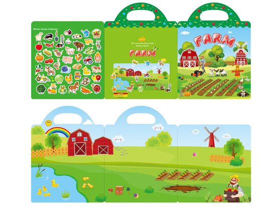 Lipdukų knygutė vaikams Ūkis