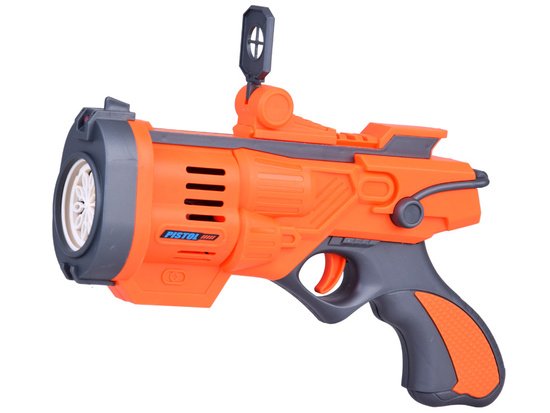 Muilo burbulų šautuvas su akumuliatoriumi (oranžinis)