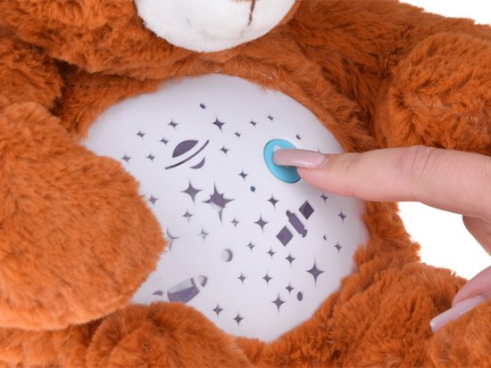 Pliušinis meškiukas su projektoriumi