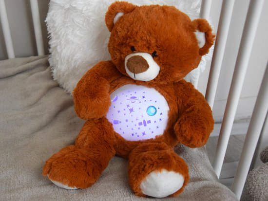 Pliušinis meškiukas su projektoriumi